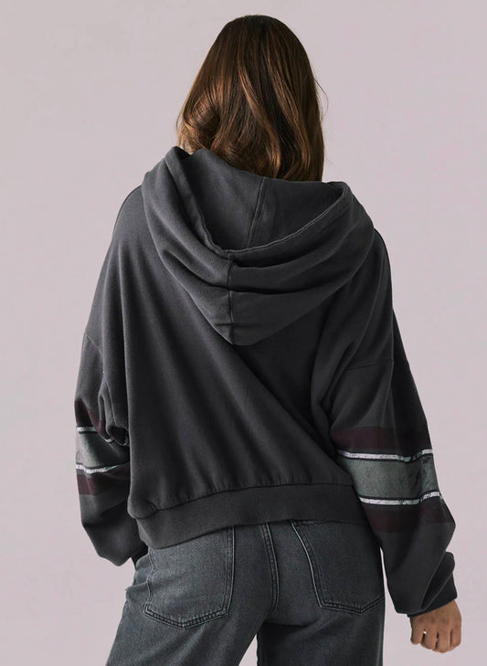 Chaser Chaser Cotton Fleece Graham Pullover - Black available at The Good Life Boutique