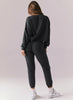 Chaser Cotton Fleece Monica Jogger - True Black - Mini Stars Pants available at The Good Life Boutique