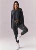 Chaser Cotton Fleece Monica Jogger - True Black - Mini Stars Pants available at The Good Life Boutique