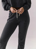 Chaser Cotton Fleece Monica Jogger - True Black - Mini Stars Pants available at The Good Life Boutique