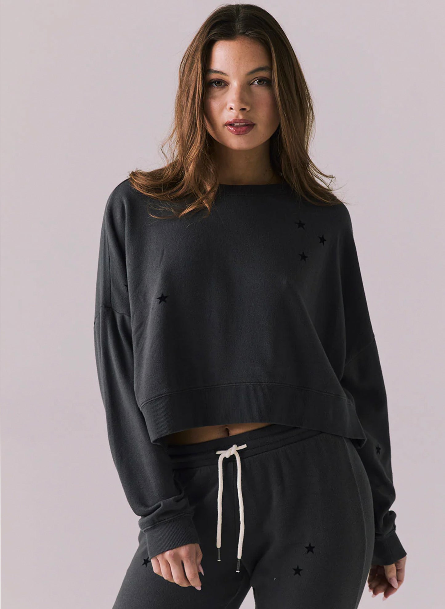 Chaser Cotton Fleece Ramone Pullover - True Black - Ministars available at The Good Life Boutique