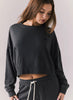 Chaser Cotton Fleece Ramone Pullover - True Black - Ministars available at The Good Life Boutique