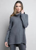 Picadilly Fashions Cowl Neck Textured Top - Heather Charcoal available at The Good Life Boutique