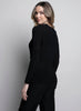 Picadilly Fashions Crinkle Glitter Top - Black available at The Good Life Boutique