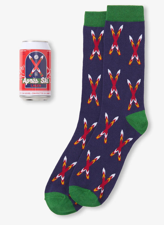 Crossed Skies Beer Can Sock - Navy