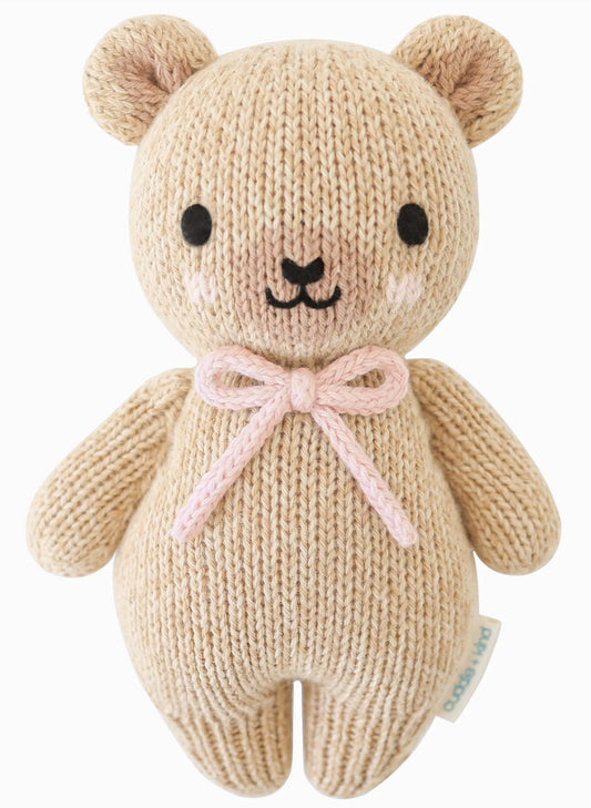 Cuddle&Kind Cuddle + Kind Baby Honey Bear - Blush Bow available at The Good Life Boutique