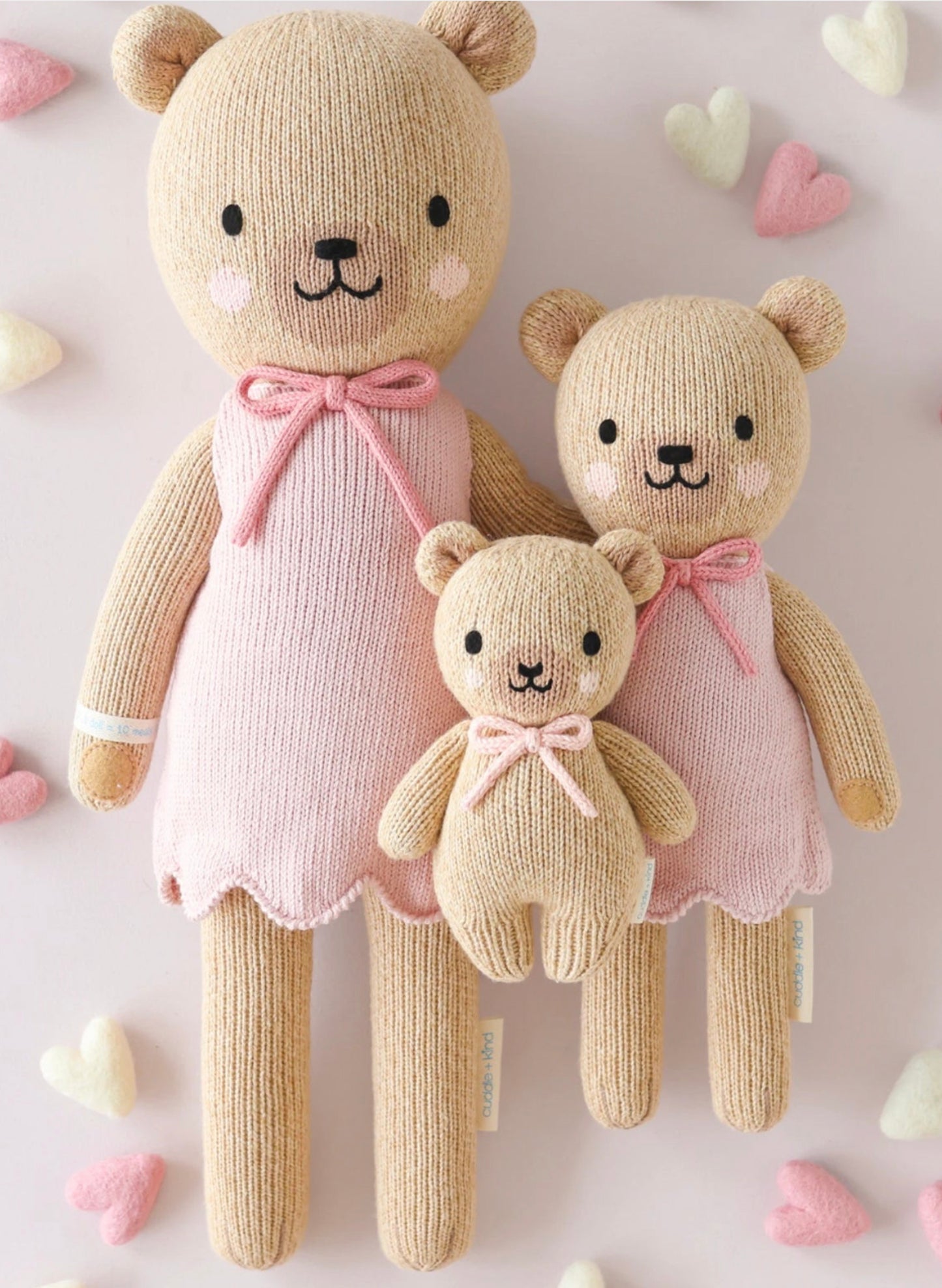 Cuddle&Kind Cuddle + Kind Baby Honey Bear - Blush Bow available at The Good Life Boutique