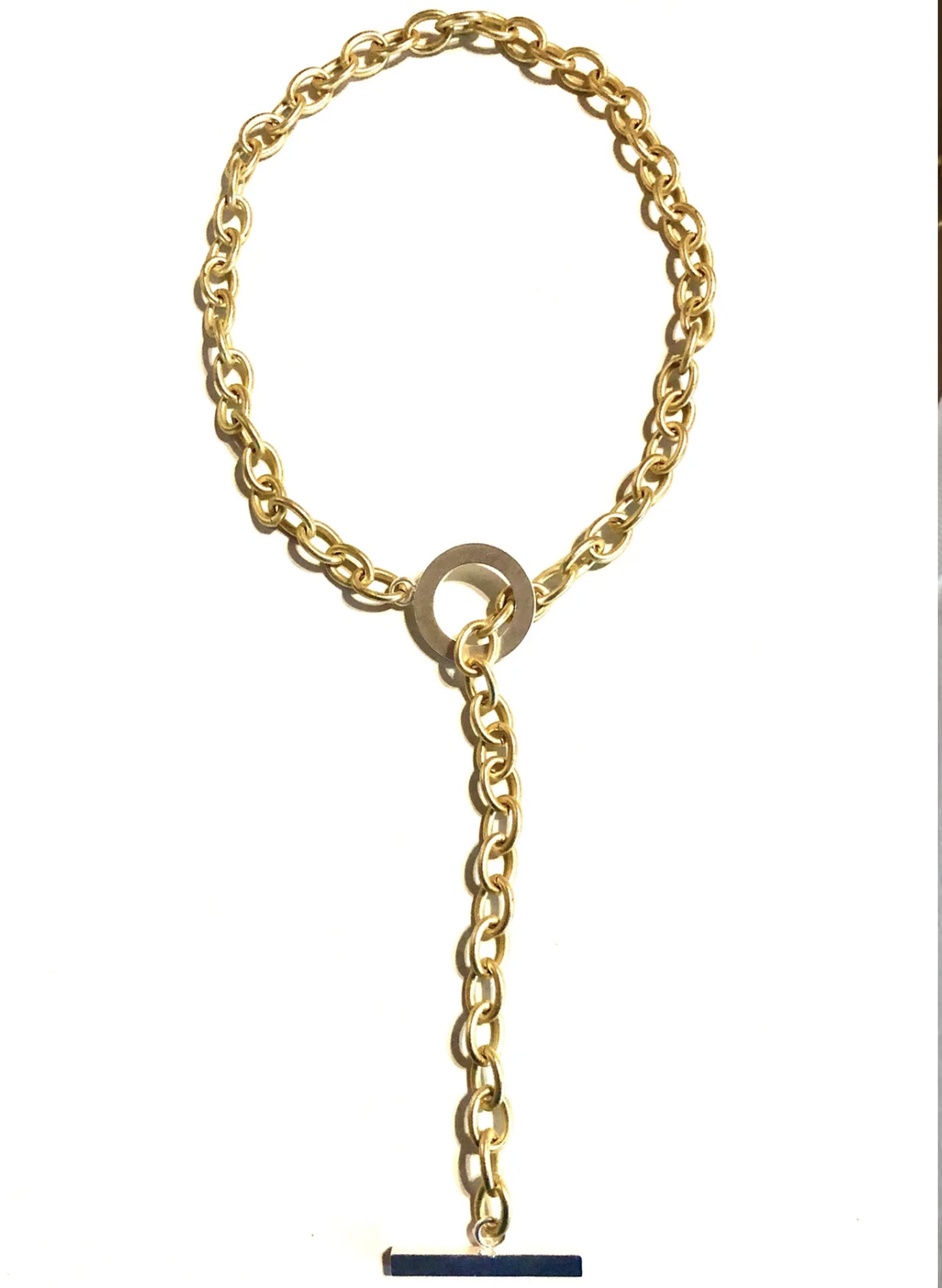 LJ Sonder Debbie Necklace - Gold With Silver Matte Toggle available at The Good Life Boutique