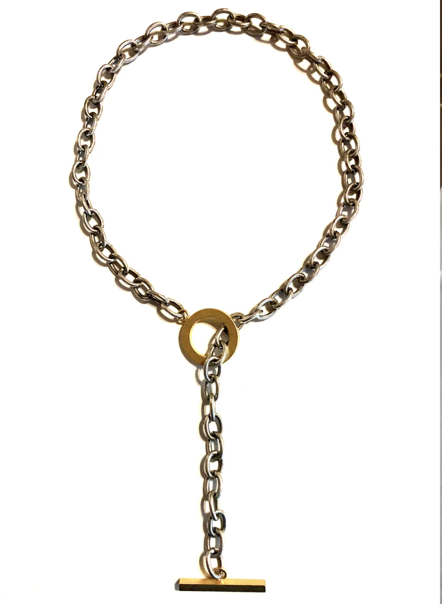 LJ Sonder Debbie Necklace - Silver with Gold Matte Toggle available at The Good Life Boutique