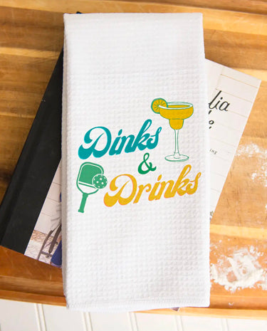 Canary Road Dinks & Drinks Pickleball Towel available at The Good Life Boutique