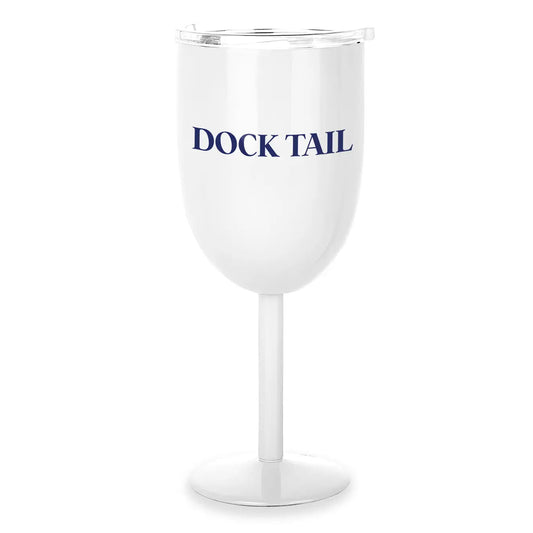 Toss Designs Insulated Wine Tumbler with Stem - White Dock Tail available at The Good Life Boutique