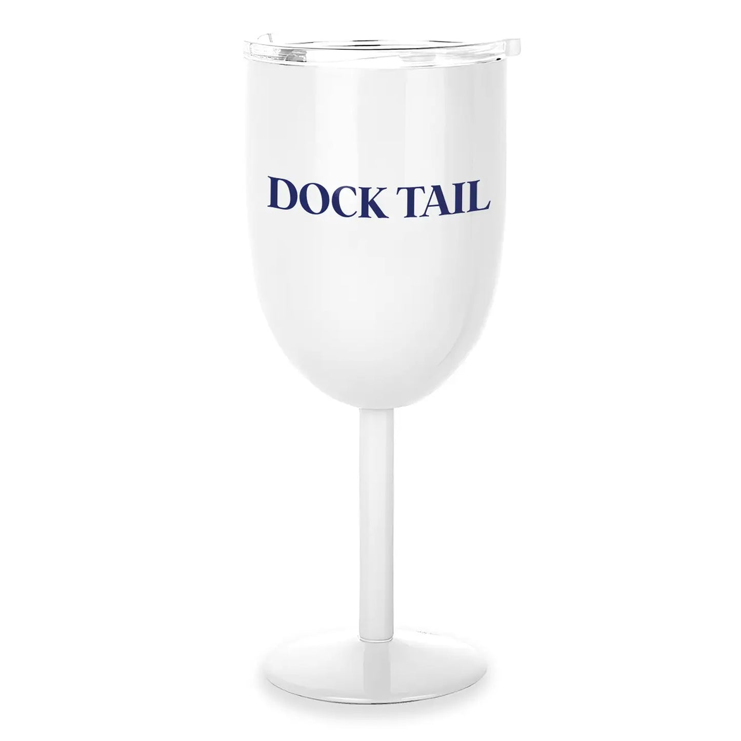 Insulated Wine Tumbler with Stem - White Dock Tail
