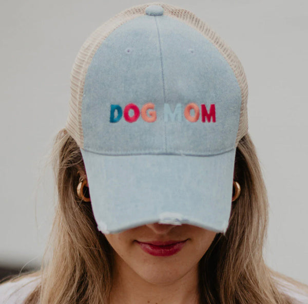 Katydid Dog Mom Trucker Hat - Denim Blue available at The Good Life Boutique