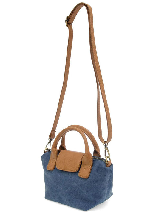Joy Accessories Denim Blue Mini Canvas Tote available at The Good Life Boutique