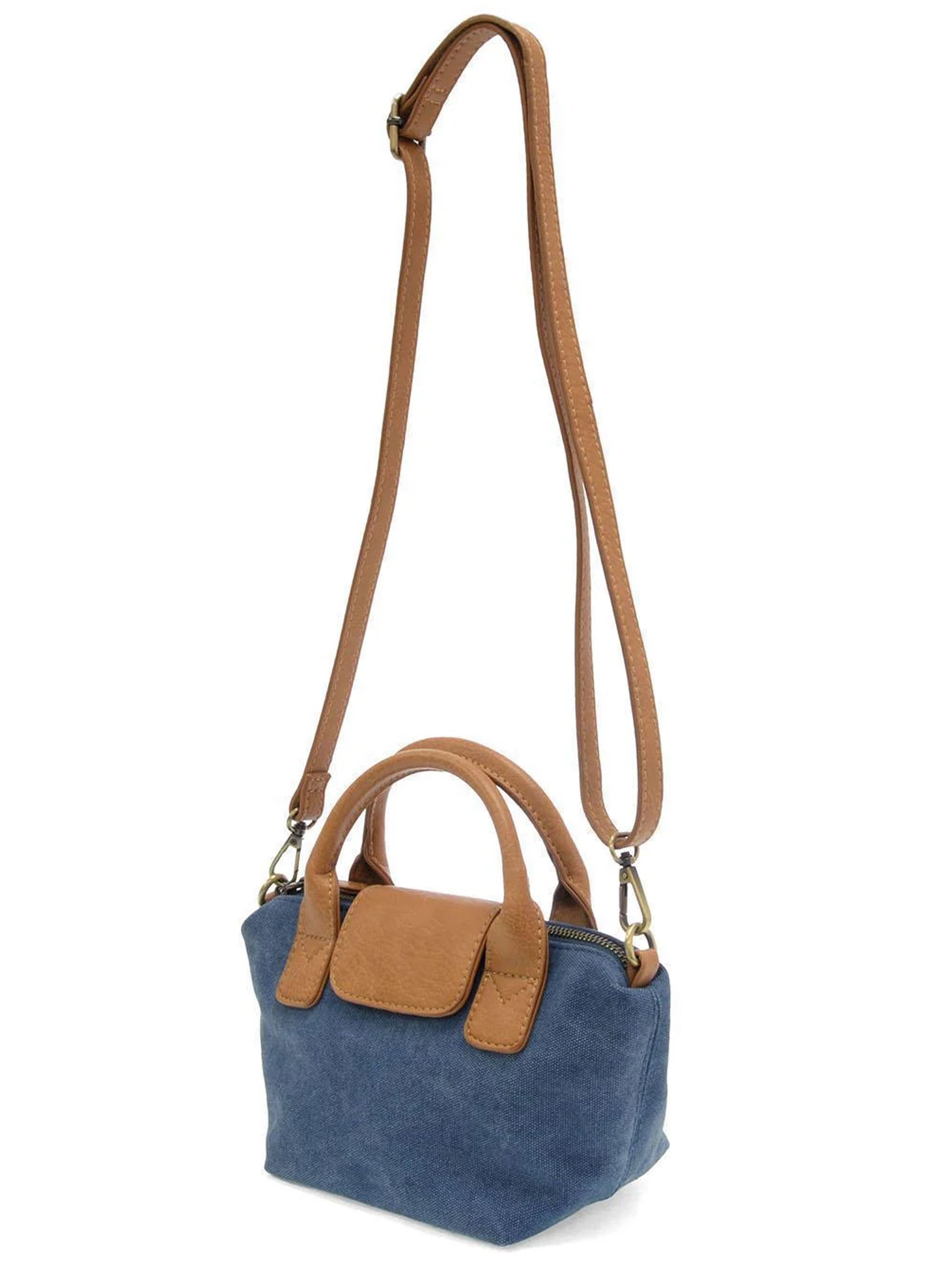 Joy Accessories Denim Blue Mini Canvas Tote available at The Good Life Boutique