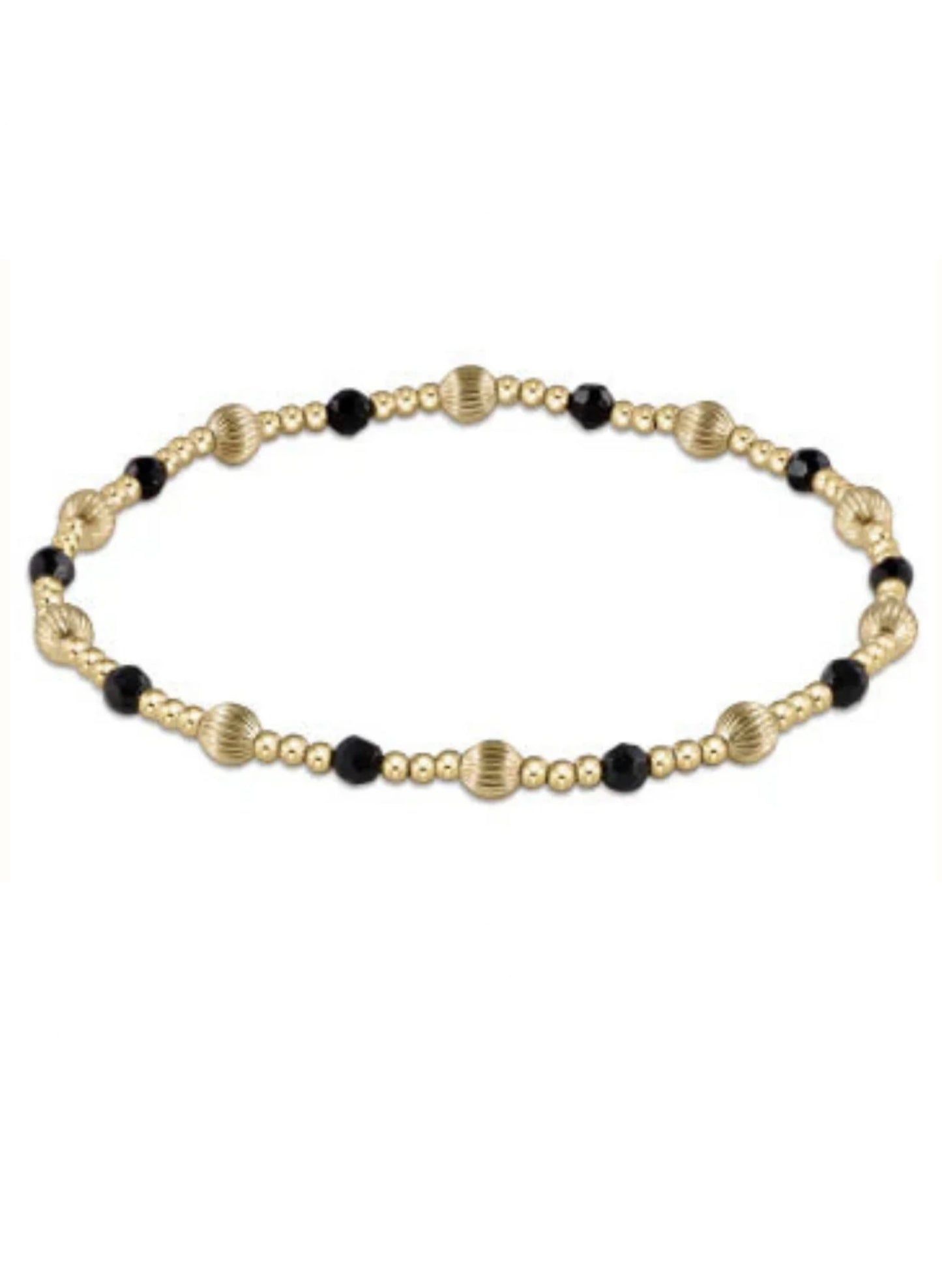 enewton design Enewton - Dignity Sincerity Pattern 4mm Bead Bracelet - Faceted Onyx available at The Good Life Boutique