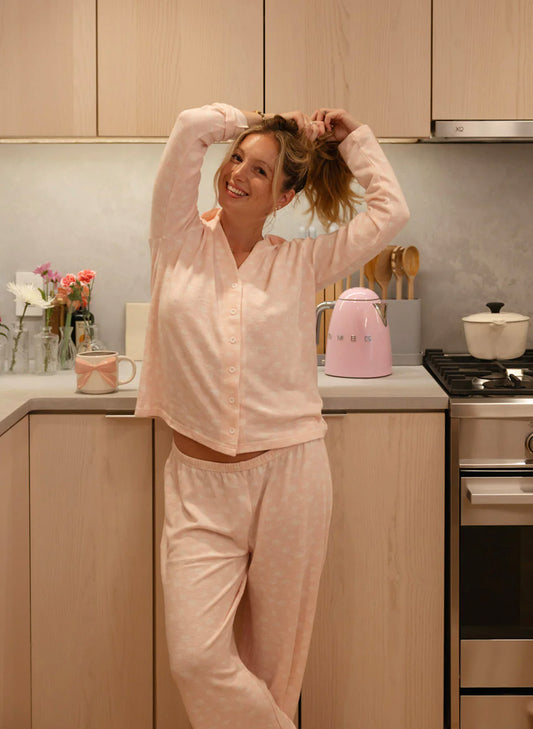 Ditsy Daisy Mia Pajama Bottoms - Baby Pink