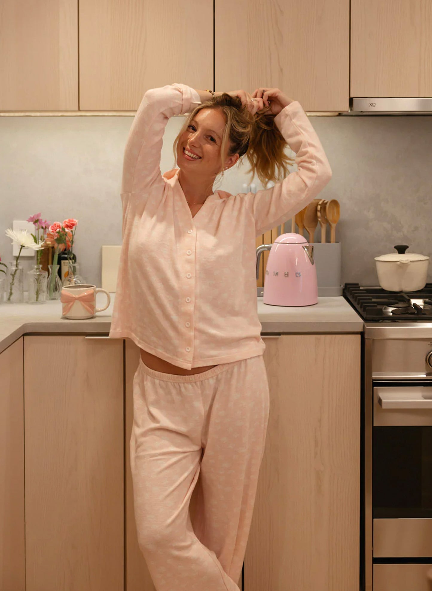 Ditsy Daisy Mia Pajama Bottoms - Baby Pink