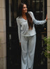 Ditsy Daisy Mia Pajama Top - Frost Blue