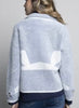 Picadilly Fashions Double Breasted Sweater Jacket - Denim/Off-white available at The Good Life Boutique