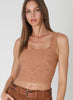 Double Lace Square Crop - One Size - Mocha