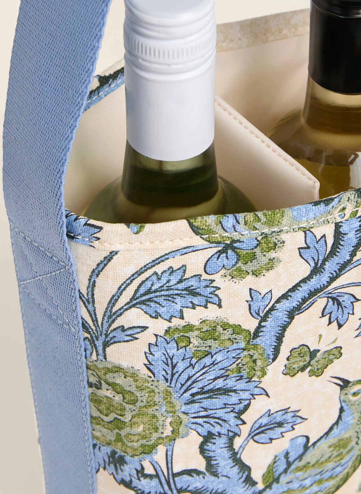 Double Wine Caddy Japonica Bird Green