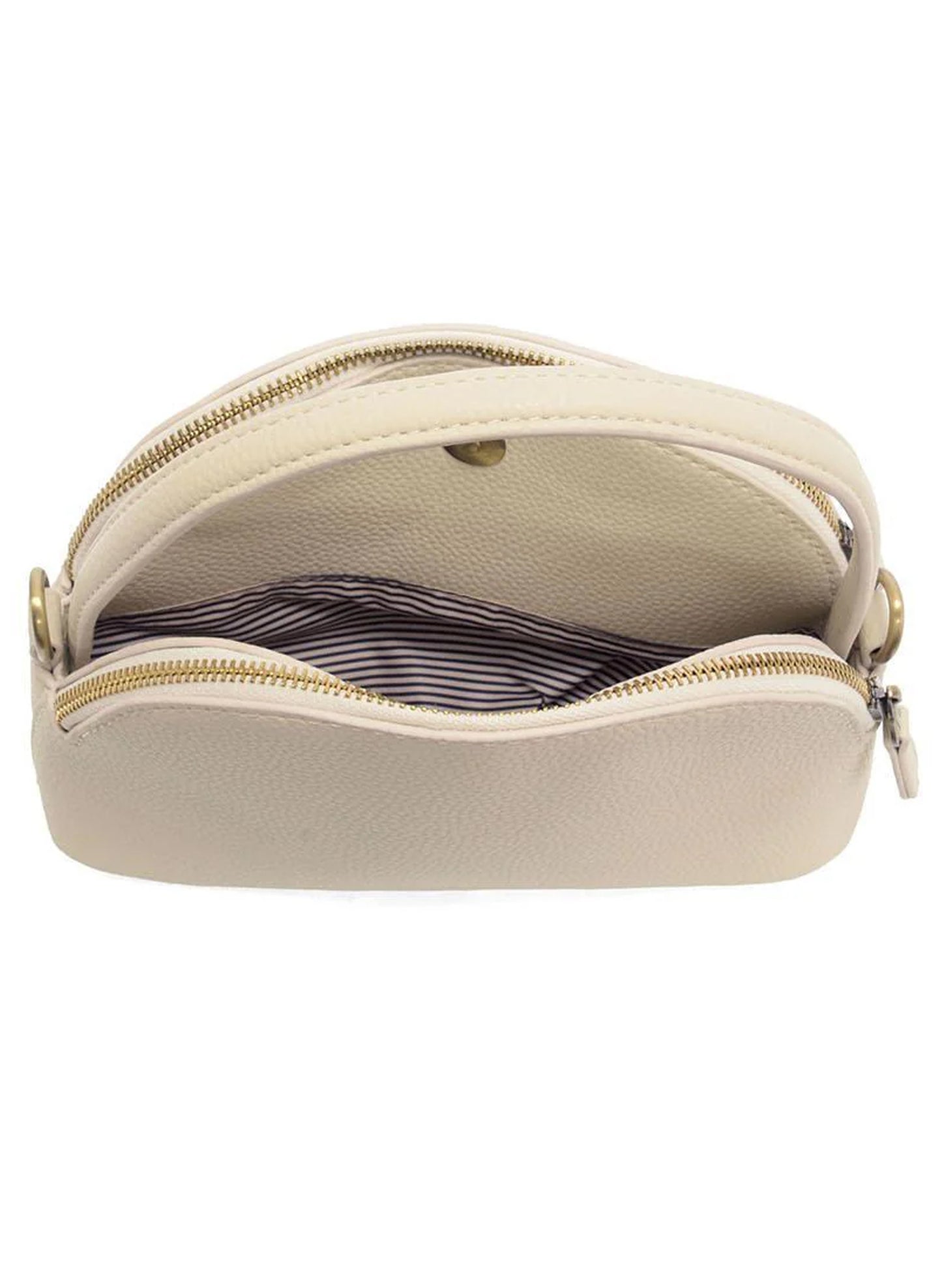 Joy Accessories Dove Larissa Double Zip Dome Crossbody available at The Good Life Boutique