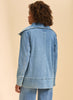 French Dressing FDJ Draped Front Jacket - Light Denim available at The Good Life Boutique