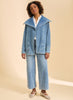 French Dressing FDJ Draped Front Jacket - Light Denim available at The Good Life Boutique