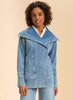 French Dressing FDJ Draped Front Jacket - Light Denim available at The Good Life Boutique