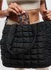 Sol & Selene Sol & Selene - Dreamer Quilted Puffer Tote - Black available at The Good Life Boutique