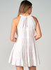 Elan Elan Dress Hi Neck Tiered - White available at The Good Life Boutique