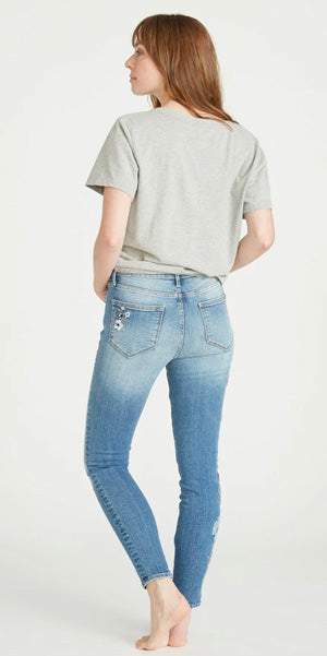 Driftwood Driftwood - Jackie High Rise X Bluebell Fleur - Medium Wash available at The Good Life Boutique