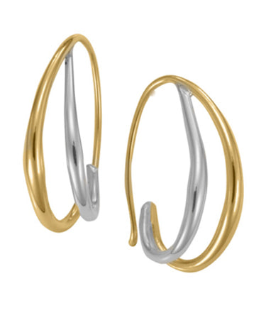 Ed Levin E.L. Designs (Formerly Ed Levin) - Duo's Hoop Earring - 14K & S/S - Medium available at The Good Life Boutique
