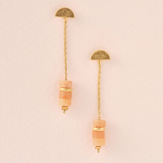 Scout Curated Wears Stone Meteor Thread/Jacket Earring - Sunstone/Gold available at The Good Life Boutique