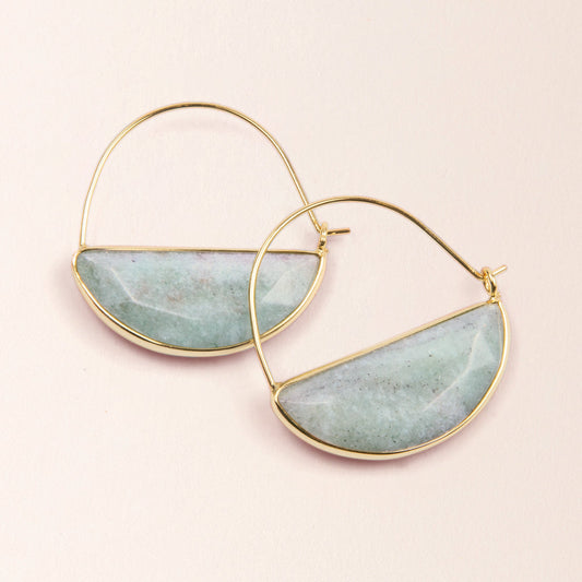 Scout Curated Wears SCW-Stone Prism Hoop-Amazonite/Gold-Courage available at The Good Life Boutique