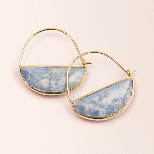Scout Curated Wears SCW-Stone Prism Hoop-Blue Howlite/Gold-Harmony available at The Good Life Boutique