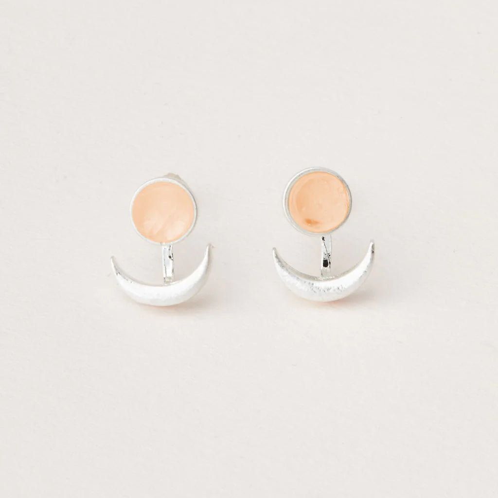 Scout Curated Wears Stone Moon Phase Ear Jacket - Sunstone/Silver available at The Good Life Boutique