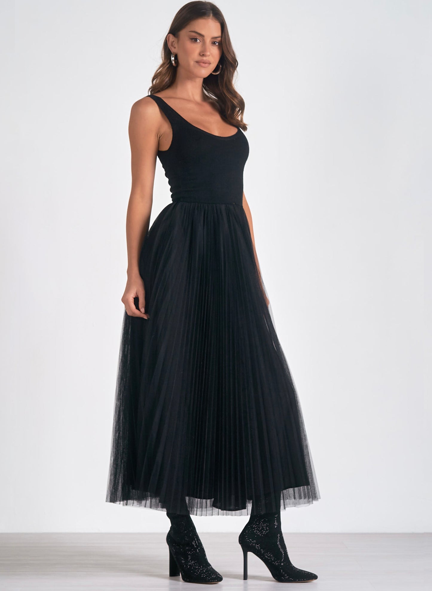 Elan Elan - Maxi Tulle Skirt - Black available at The Good Life Boutique