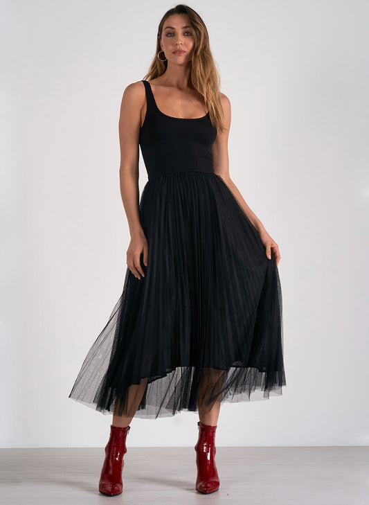 Elan Elan - Maxi Tulle Skirt - Black available at The Good Life Boutique