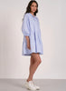 Elan Elan - 1 Dress 3/4 Sleeve Collared - Blue Stripe available at The Good Life Boutique