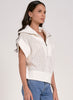 Elan Elan - Sweater 1/4 Zip w/ Big Collar - White available at The Good Life Boutique