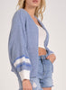 Elan Elan - 1 Sweater Cardigan Loose Fit - Blue available at The Good Life Boutique