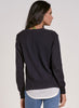 Elan Elan - Sweater V Neck Layered - Navy + White available at The Good Life Boutique