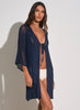 Elan Elan - 3/4 Sleeve Kimono - Navy available at The Good Life Boutique