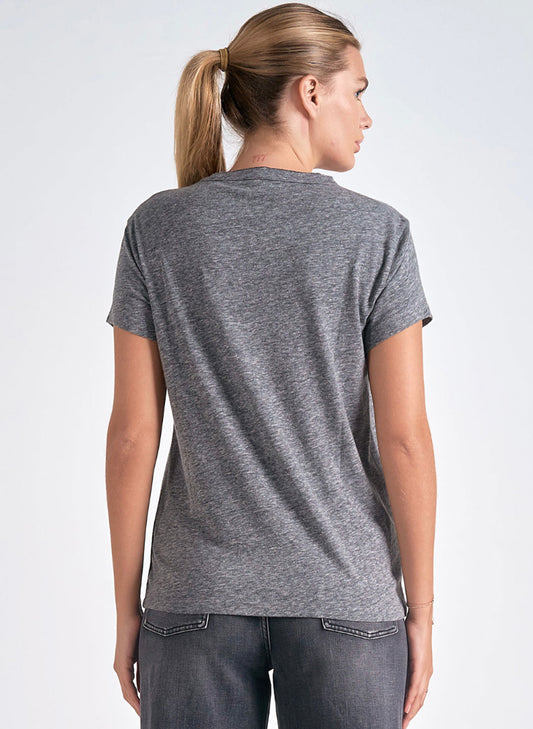 Elan Elan - 7 Top Crew Neck - Grey Amour available at The Good Life Boutique