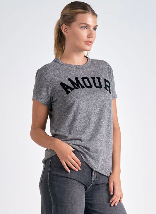 Elan Elan - 7 Top Crew Neck - Grey Amour available at The Good Life Boutique