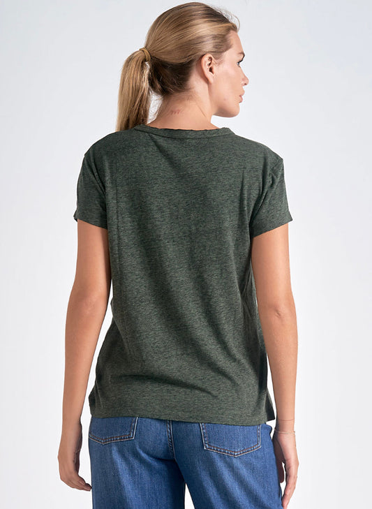 Elan Elan - 7 Top Crew Neck - Olive Amour available at The Good Life Boutique