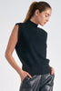 Elan Elan - 8 Sleeveless Sweater - Black available at The Good Life Boutique