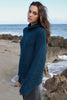 Elan Elan - 9 Turtleneck Sweater Boucle - Teal Blue available at The Good Life Boutique